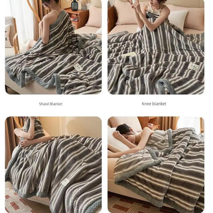 Grace Beanie Coral Fleece Cozy Winter Blanket Julia M Home & Kitchen