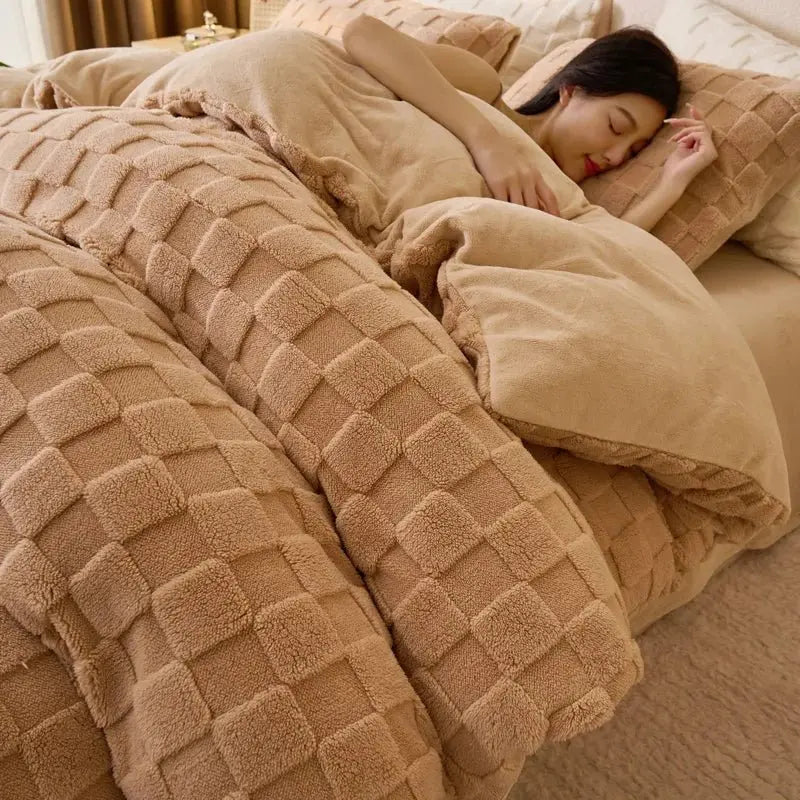 Red Velvet Dual-Use Duvet Cover & Plush Blanket - Julia M LifeStyles