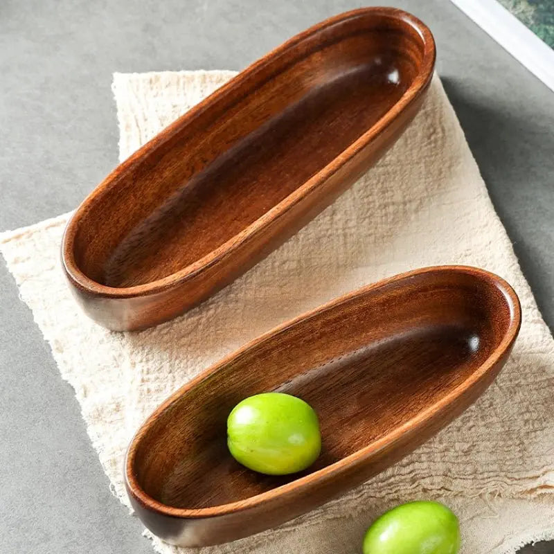 CZSAE Wooden Boat-shaped Fruit & Nut Bowl 🌳 - Julia M LifeStyles
