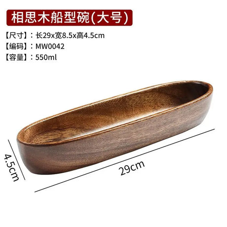 CZSAE Wooden Boat-shaped Fruit & Nut Bowl 🌳 - Julia M LifeStyles