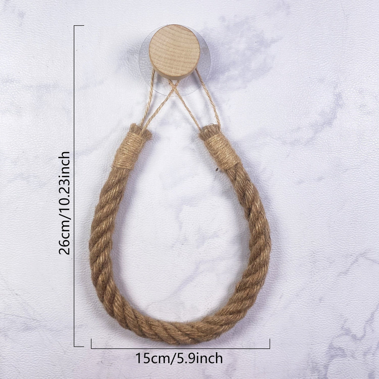 Wooden Hook Seamless Adhesive No Drilling Handmade Woven Hemp Rope Towel Rack Tissue Holder Bathroom Toilet eprolo
