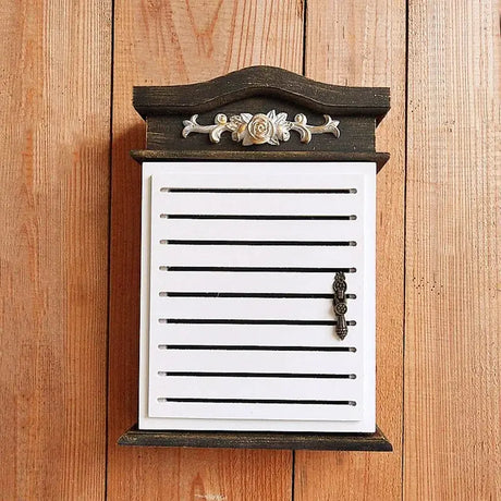Wall-Mounted Rustic Wooden Key Box with 4 Hooks - Julia M LifeStyles