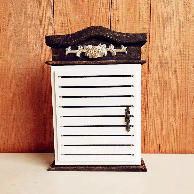 Wall-Mounted Rustic Wooden Key Box with 4 Hooks - Julia M LifeStyles