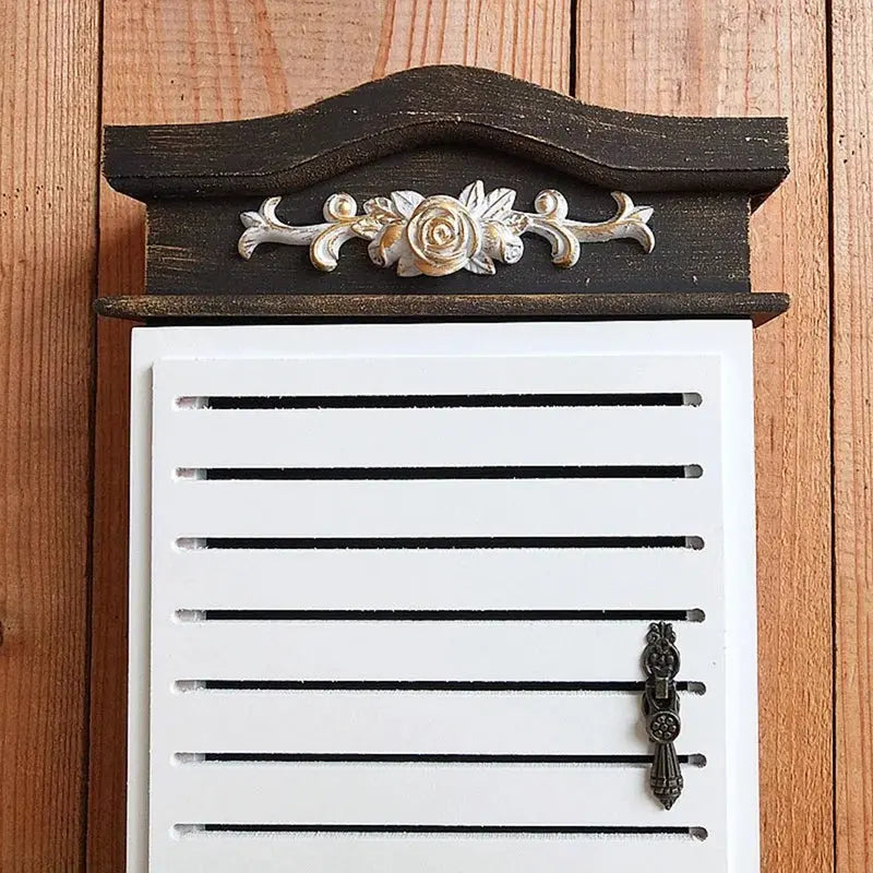 Wall-Mounted Rustic Wooden Key Box with 4 Hooks - Julia M LifeStyles