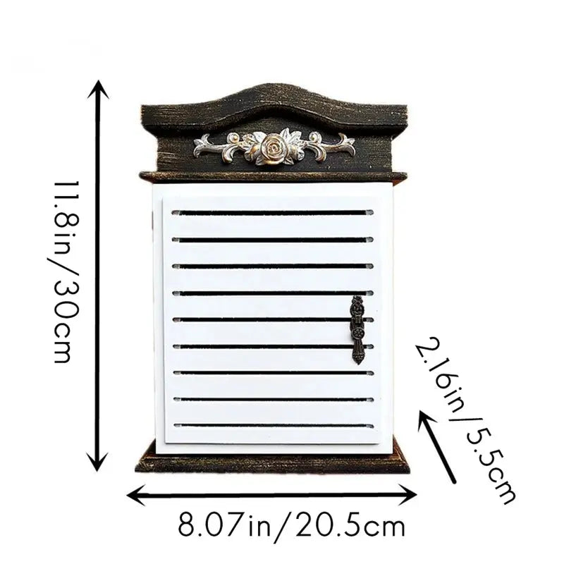 Wall-Mounted Rustic Wooden Key Box with 4 Hooks - Julia M LifeStyles
