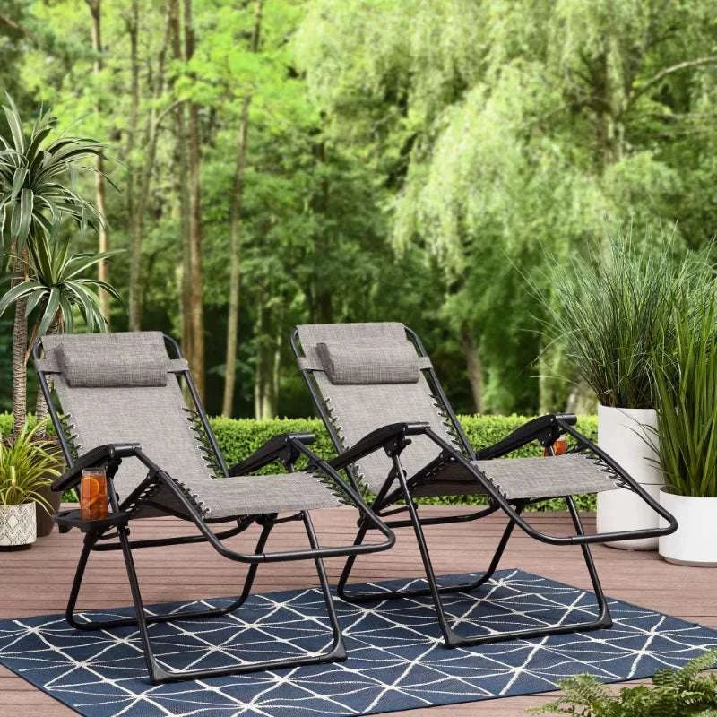 Mainstays Black Zero Gravity Chair Lounger Set - Julia M LifeStyles