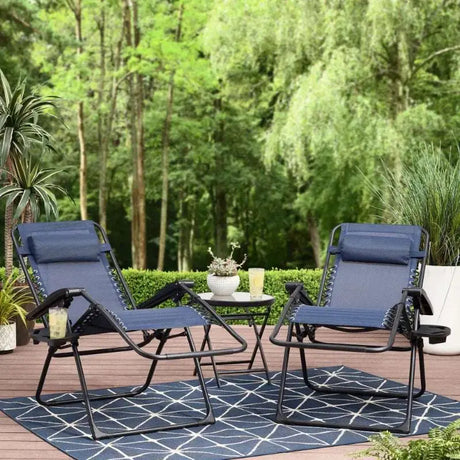 Mainstays Black Zero Gravity Chair Lounger Set - Julia M LifeStyles