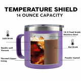 Elegant 14oz Stainless Steel Insulated Coffee Mug with Handle Julia M LifeStyles