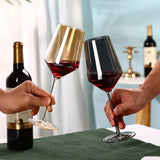 Galvanized Black Crystal Red Wine Goblet - Smoke Grey Elegance Julia M LifeStyles