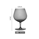 Galvanized Black Crystal Red Wine Goblet - Smoke Grey Elegance Julia M LifeStyles