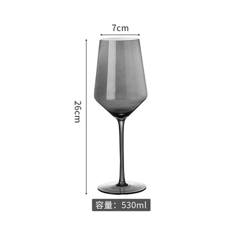 Galvanized Black Crystal Red Wine Goblet - Smoke Grey Elegance Julia M LifeStyles