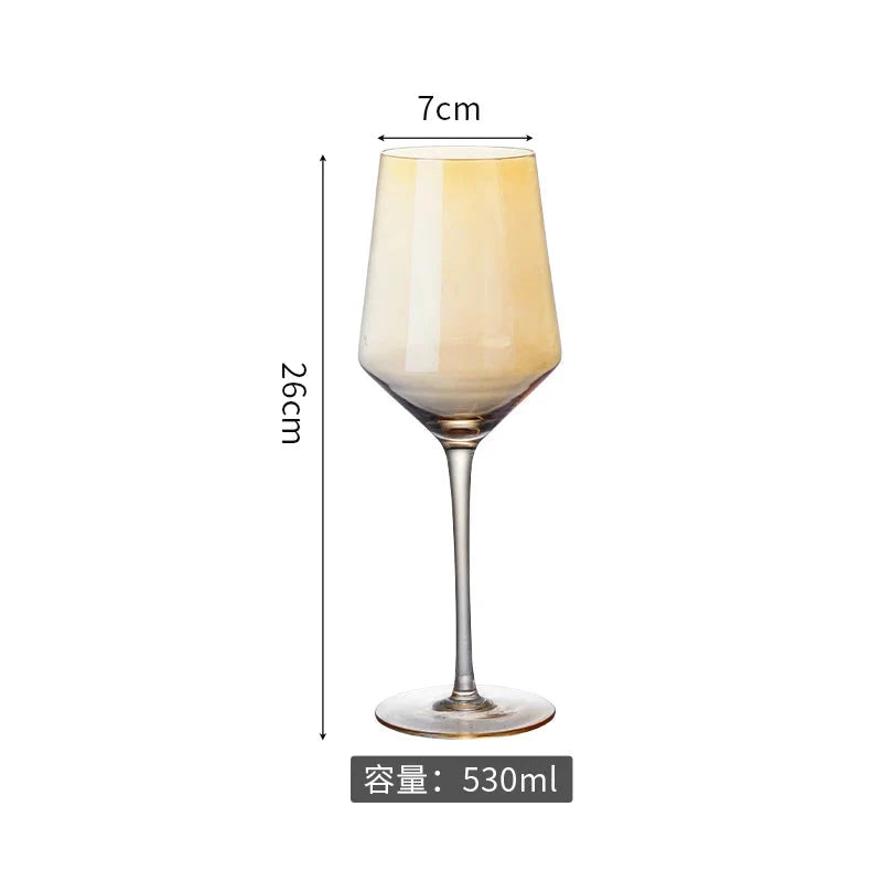 Galvanized Black Crystal Red Wine Goblet - Smoke Grey Elegance Julia M LifeStyles