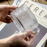 Vintage 14 Oz Embossed Glass Coffee and Tea Mugs Julia M LifeStyles