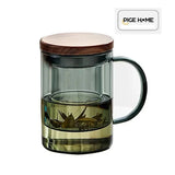 400ml Heat-Resistant Glass Tea Cup with Filter and Wooden Lid Julia M LifeStyles
