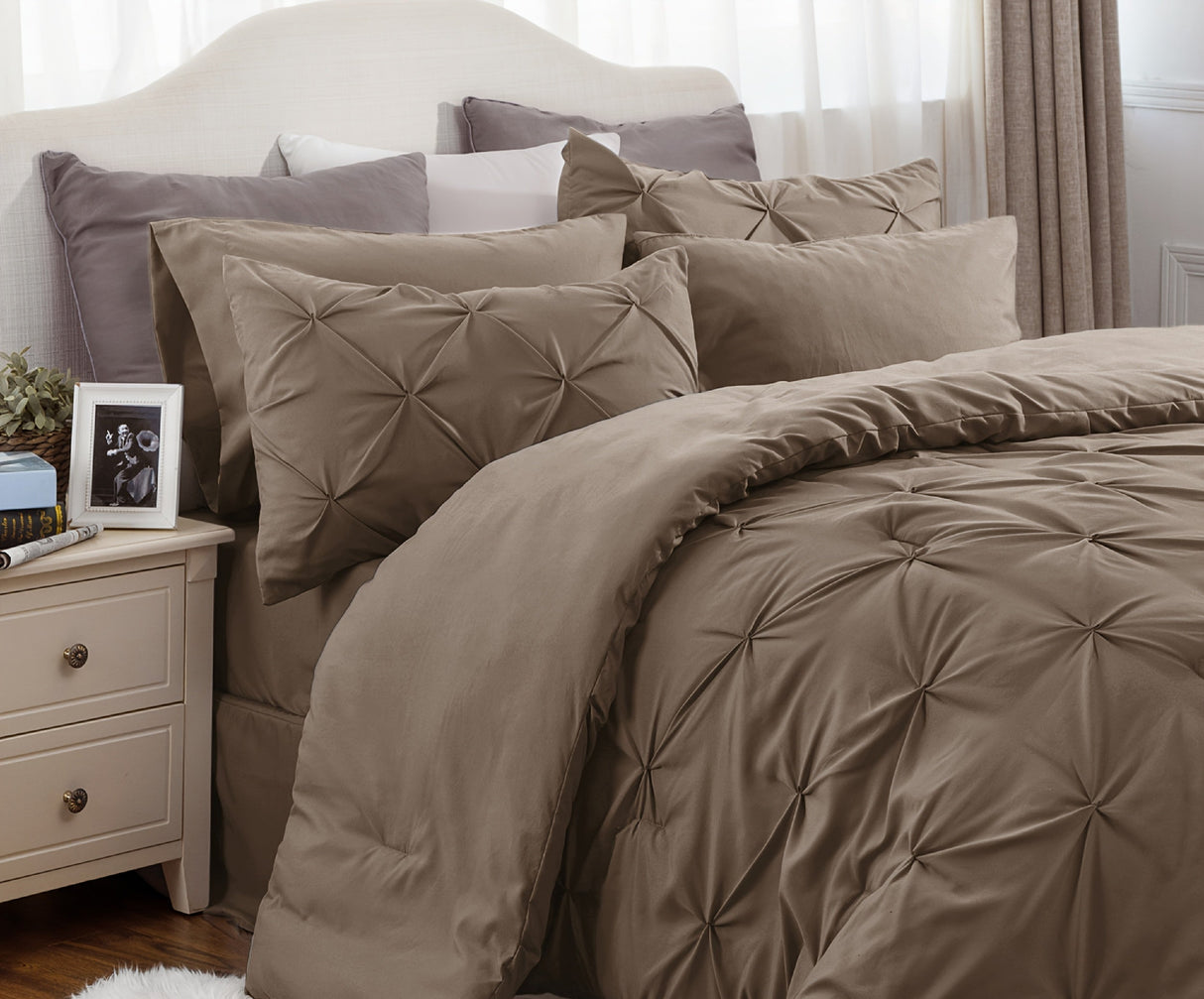Cozy Pinch Pleat 5/7pcs Comforter Set by Bedsure Julia M LifeStyles