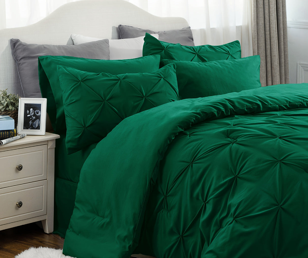 Cozy Pinch Pleat 5/7pcs Comforter Set by Bedsure Julia M LifeStyles