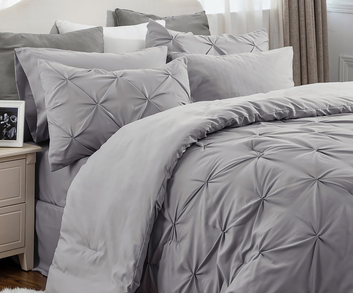 Cozy Pinch Pleat 5/7pcs Comforter Set by Bedsure Julia M LifeStyles