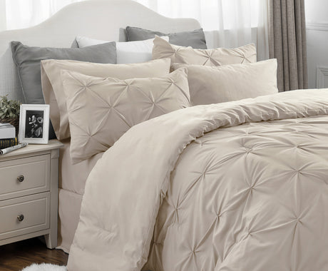 Cozy Pinch Pleat 5/7pcs Comforter Set by Bedsure Julia M LifeStyles