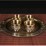 Vintage Bronze Gift Box Tray Cup Kung Fu Tea Set - Julia M LifeStyles