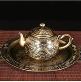 Vintage Bronze Gift Box Tray Cup Kung Fu Tea Set - Julia M LifeStyles