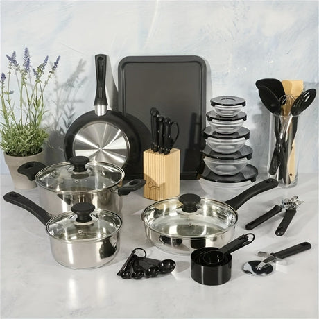 71-Piece Stainless Steel Cookware and Tableware Set Julia M LifeStyles