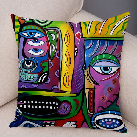 Julia M Lifestyles Abstract Girl Print Cushion Cover 45x45cm - Julia M LifeStyles