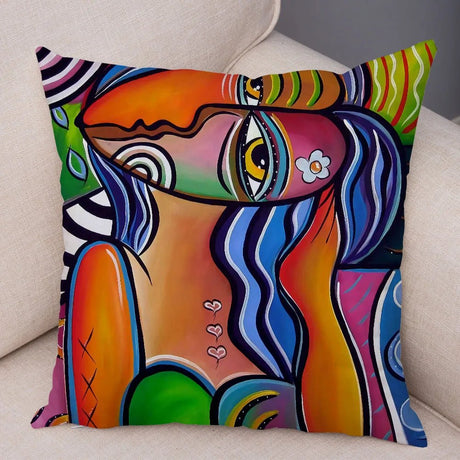 Julia M Lifestyles Abstract Girl Print Cushion Cover 45x45cm - Julia M LifeStyles