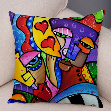 Julia M Lifestyles Abstract Girl Print Cushion Cover 45x45cm - Julia M LifeStyles