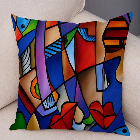Julia M Lifestyles Abstract Girl Print Cushion Cover 45x45cm - Julia M LifeStyles
