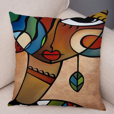 Julia M Lifestyles Abstract Girl Print Cushion Cover 45x45cm - Julia M LifeStyles