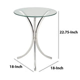 Modish Metal Accent Table with Clear Glass Top - Modern Silver Side Table - Julia M LifeStyles