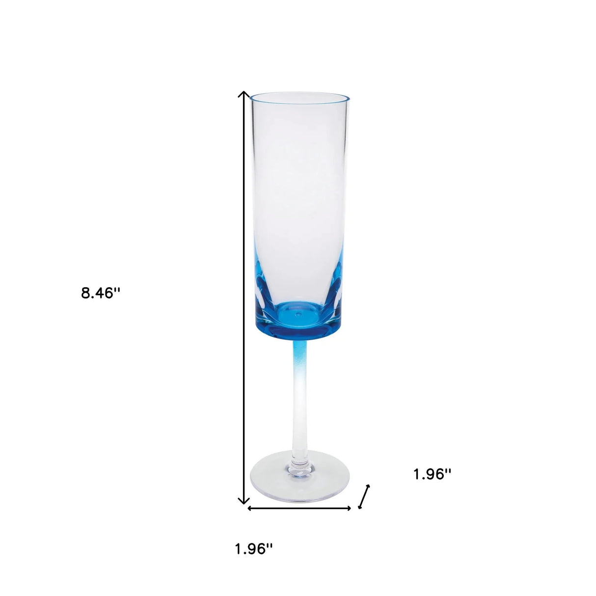 Elegant Clear and Blue Acrylic Stemmed Flutes - Set of Four Julia M LifeStyles