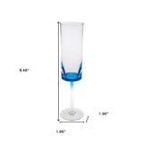 Elegant Clear and Blue Acrylic Stemmed Flutes - Set of Four Julia M LifeStyles