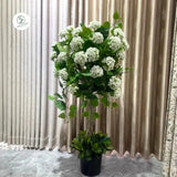 Custom Green Artificial Snowball Tree in Pot for Contemporary Indoor Decor Julia M LifeStyles