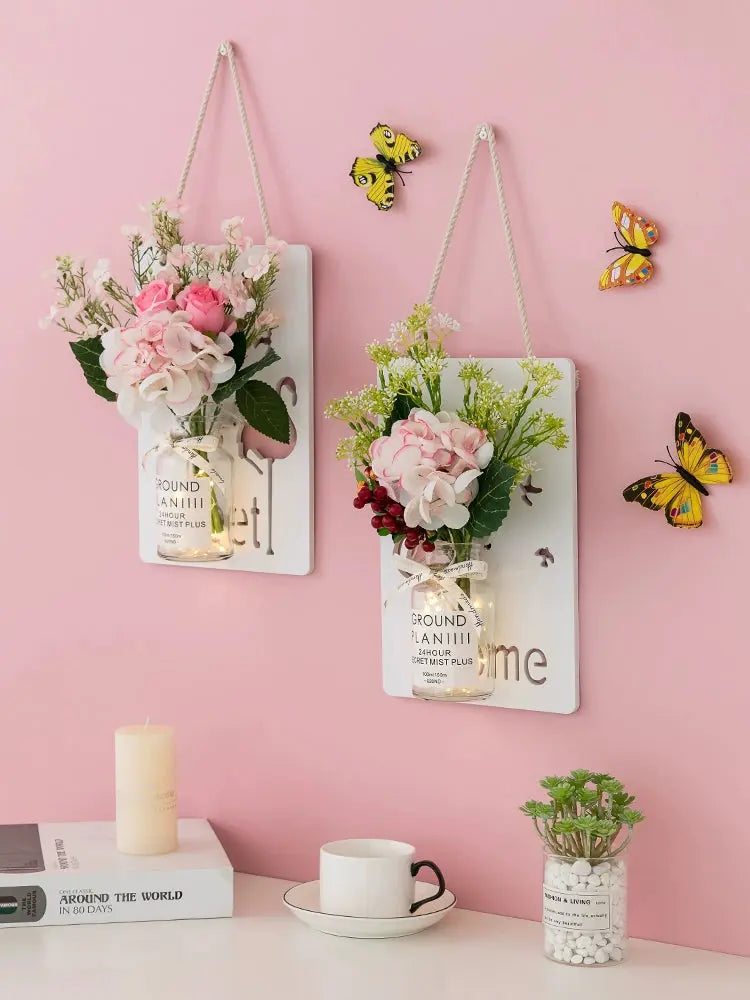 Scandinavian Style Hand - Painted Artificial Flower Wall Decor by Julia M - Julia M LifeStyles