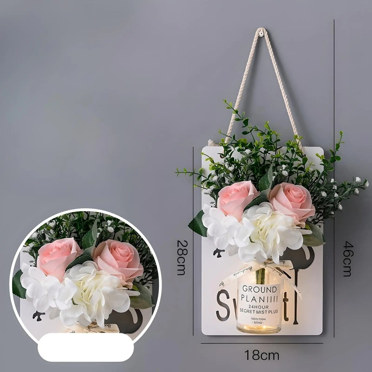 Scandinavian Style Hand-Painted Artificial Flower Wall Decor by Julia M - Julia M LifeStyles