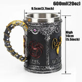 Julia M LifeStyles Stainless Steel & Resin Beer Mug - 400ml & 600ml - Julia M LifeStyles