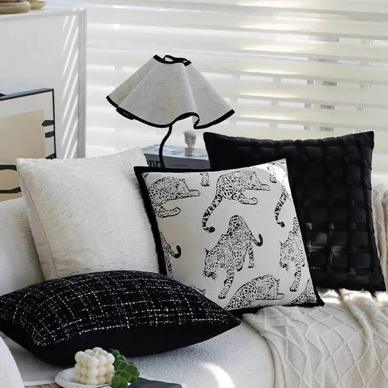 30X50/45X45CM Black White Throw Pillow Cover Modern Simple Stamping Waist Cushion Cover Decor Home Decorative Pillowcase Julia M LifeStyles