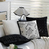 30X50/45X45CM Black White Throw Pillow Cover Modern Simple Stamping Waist Cushion Cover Decor Home Decorative Pillowcase Julia M LifeStyles