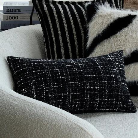 30X50/45X45CM Black White Throw Pillow Cover Modern Simple Stamping Waist Cushion Cover Decor Home Decorative Pillowcase Julia M LifeStyles
