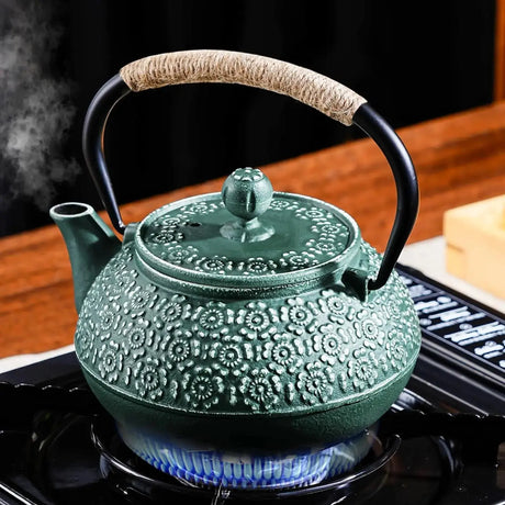 900ML Cast Iron Teapot Sakura Pattern Tea Kettle With Tea-Strainer - Julia M LifeStyles
