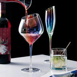 Japanese-Style Colorful Crystal Wine Goblet - Rainbow Champagne Glass Julia M LifeStyles