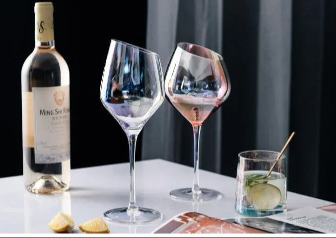 Japanese-Style Colorful Crystal Wine Goblet - Rainbow Champagne Glass Julia M LifeStyles