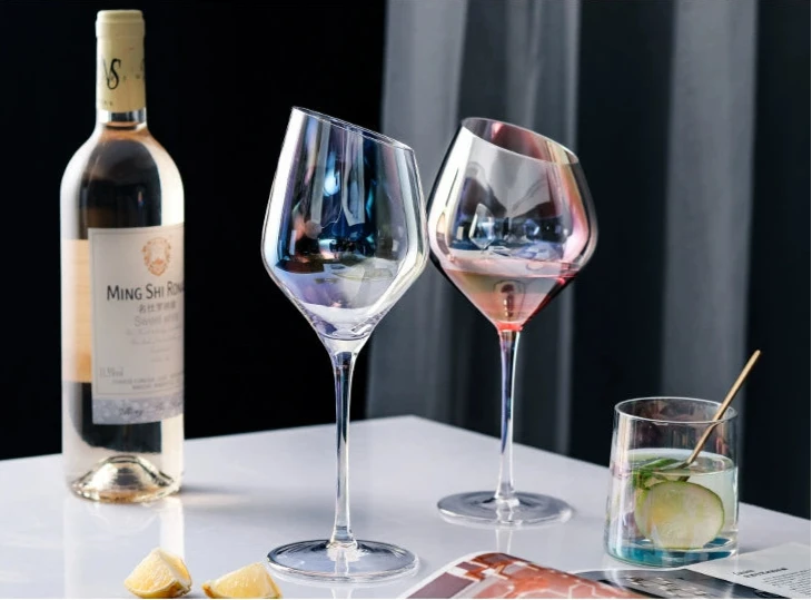 Japanese-Style Colorful Crystal Wine Goblet - Rainbow Champagne Glass Julia M LifeStyles