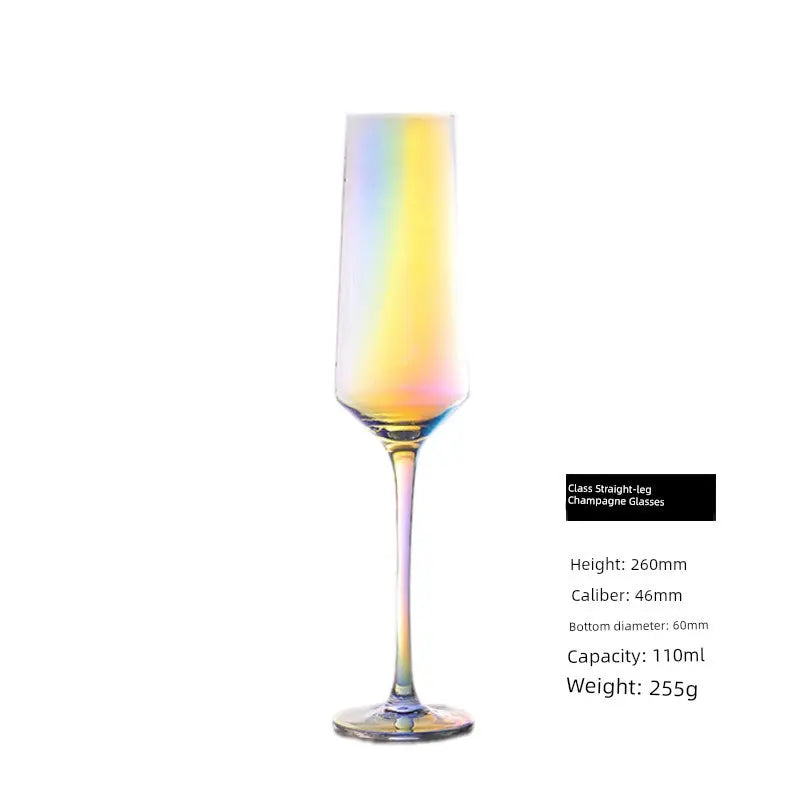Japanese-Style Colorful Crystal Wine Goblet - Rainbow Champagne Glass Julia M LifeStyles