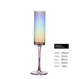 Japanese-Style Colorful Crystal Wine Goblet - Rainbow Champagne Glass Julia M LifeStyles