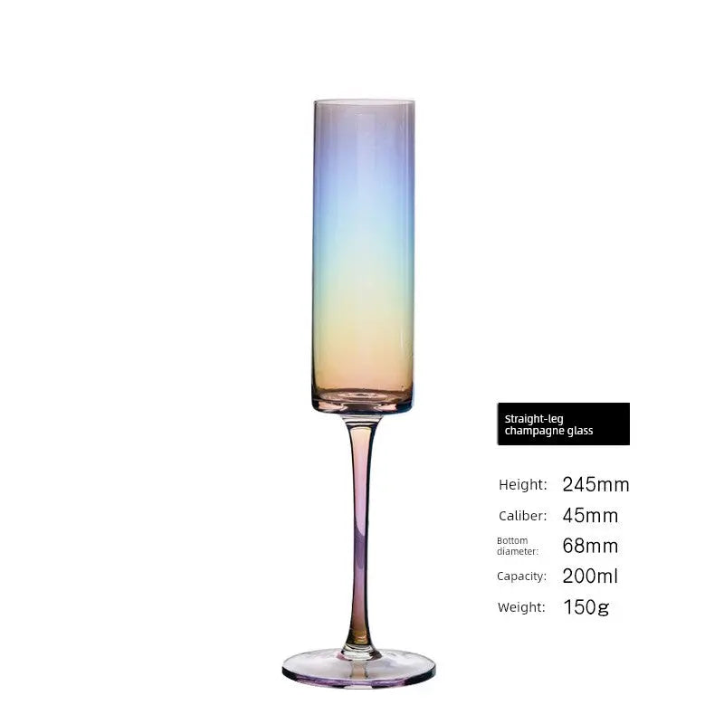 Japanese-Style Colorful Crystal Wine Goblet - Rainbow Champagne Glass Julia M LifeStyles