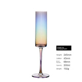 Japanese-Style Colorful Crystal Wine Goblet - Rainbow Champagne Glass Julia M LifeStyles