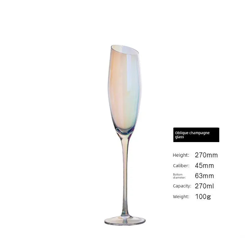 Japanese-Style Colorful Crystal Wine Goblet - Rainbow Champagne Glass Julia M LifeStyles