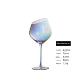 Japanese-Style Colorful Crystal Wine Goblet - Rainbow Champagne Glass Julia M LifeStyles